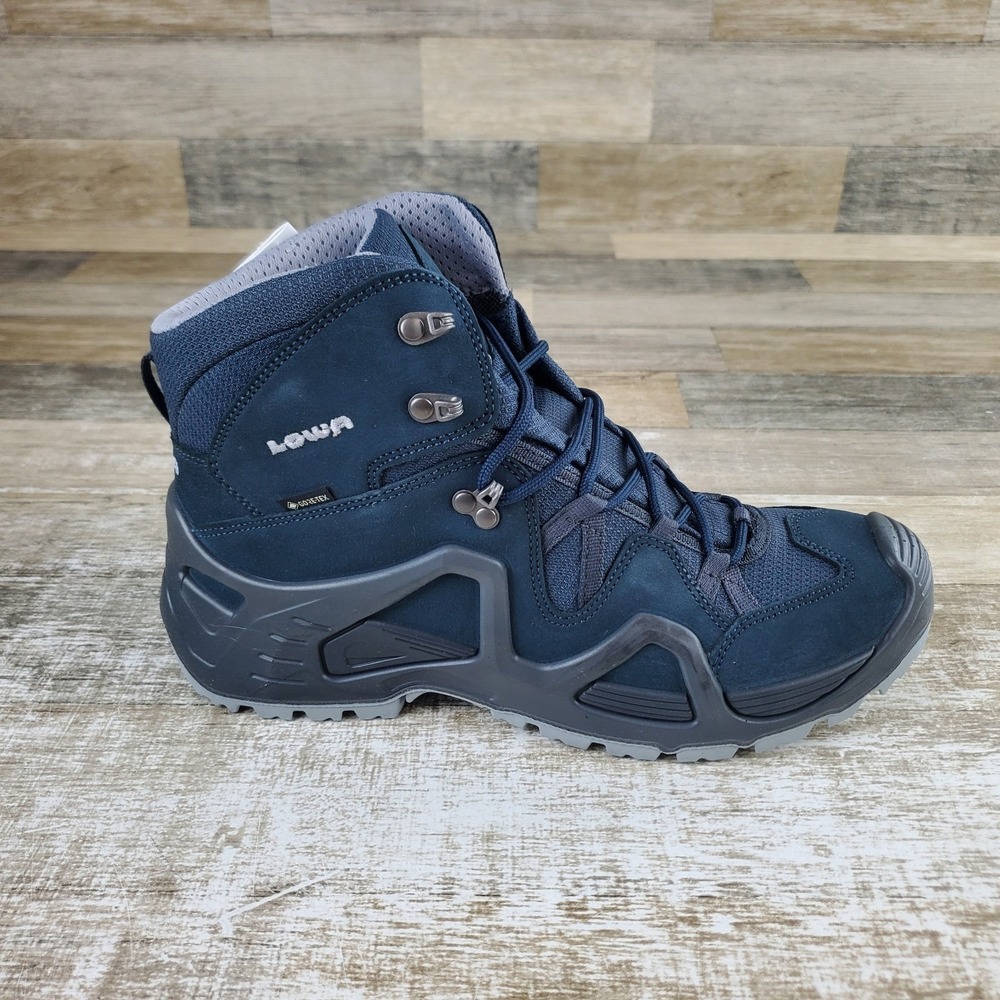 Lowa Zephyr GTX Womens Hiking Shoes Sz 9.5 Steel Blue Lace Up Mid‎ Top Round Toe